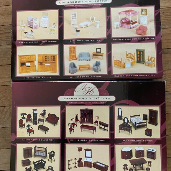2 American Heirloom Miniature Living Room + Bathroom Dollhouse Furniture - NEW - Picture 2 of 2